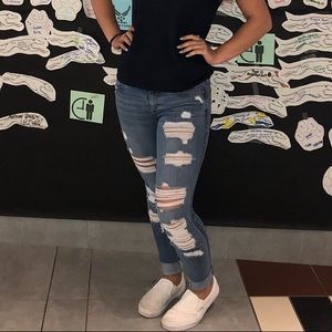 super skinny distressed jeans